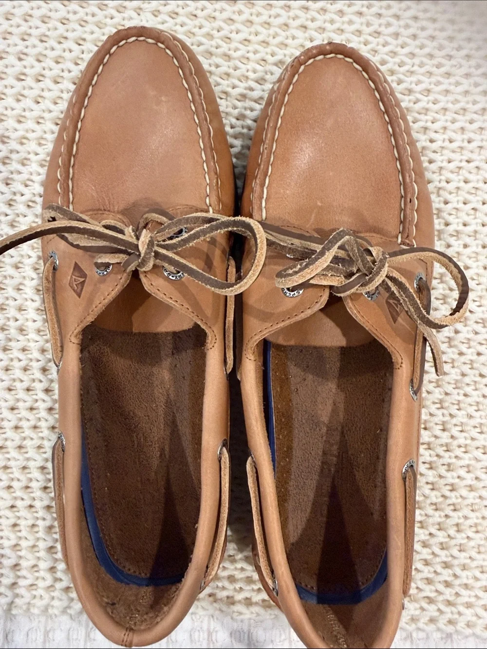 Sperry Tan Leather 2-Eye Boat Shoes